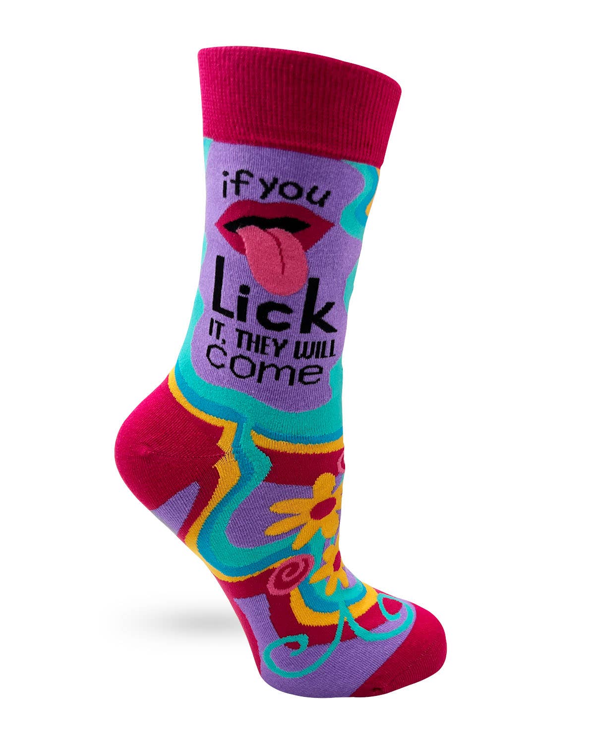 If You Lick it They Will Come Funny Women's Crew Socks
