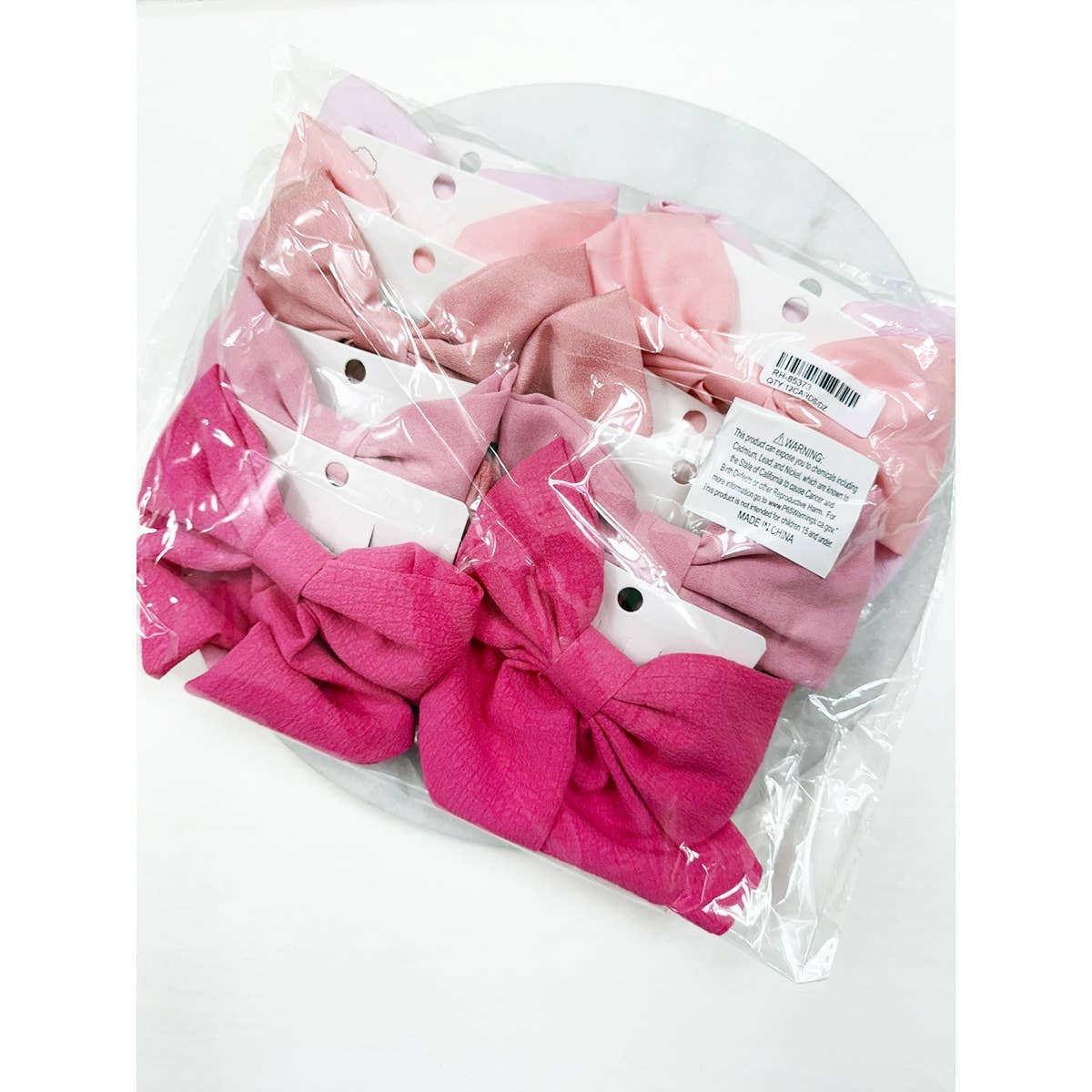 Pink Shade Double Layer Bow Hair Clips