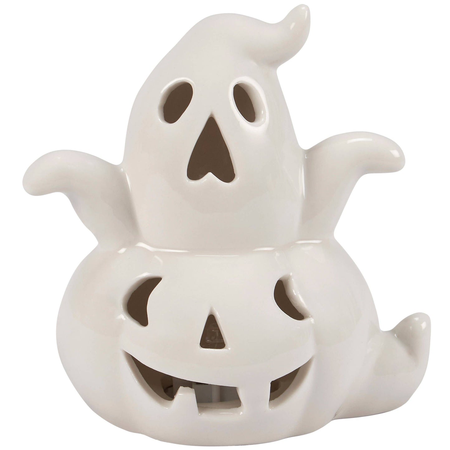 Lighted Ghost Pumpkin Figurine