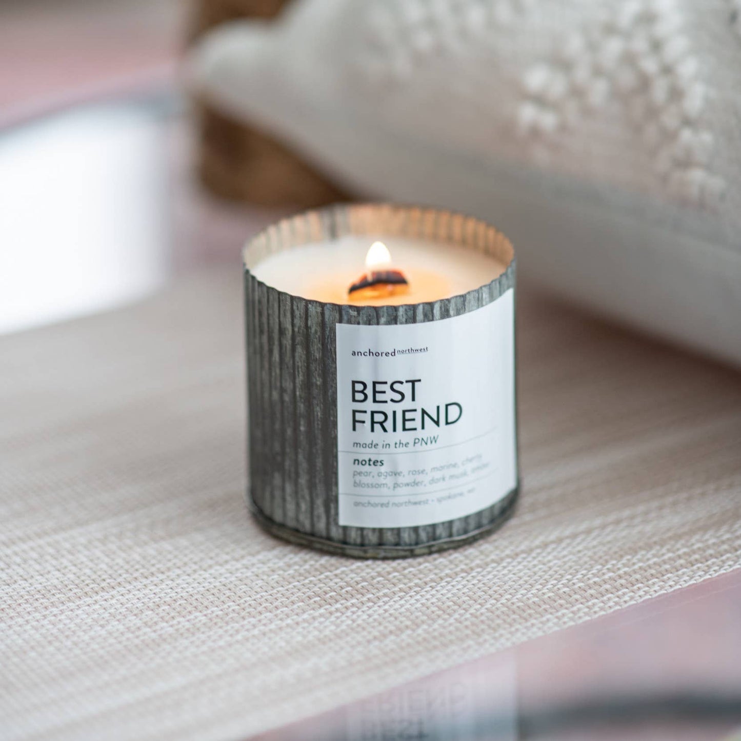 Staycation Rustic Vintage Farmhouse Wood Wick Candle