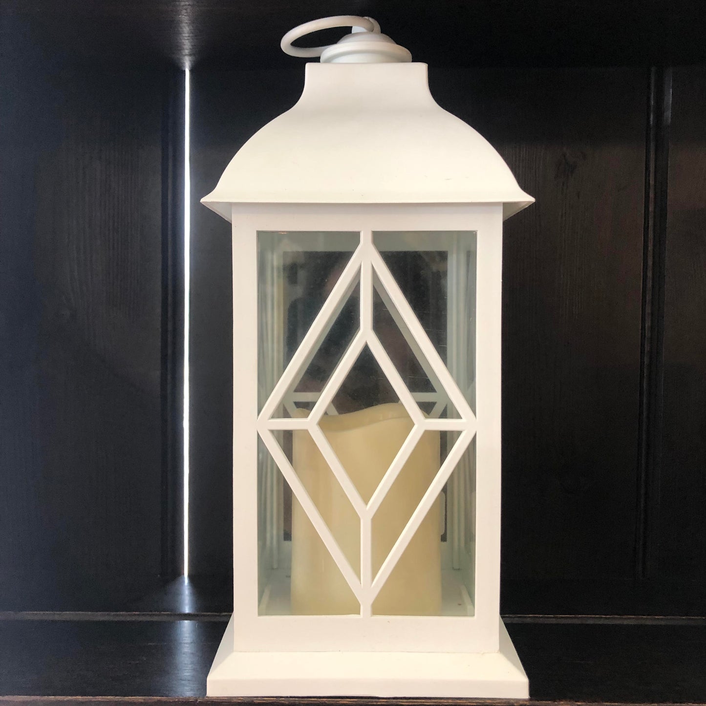 White Lantern With Candle