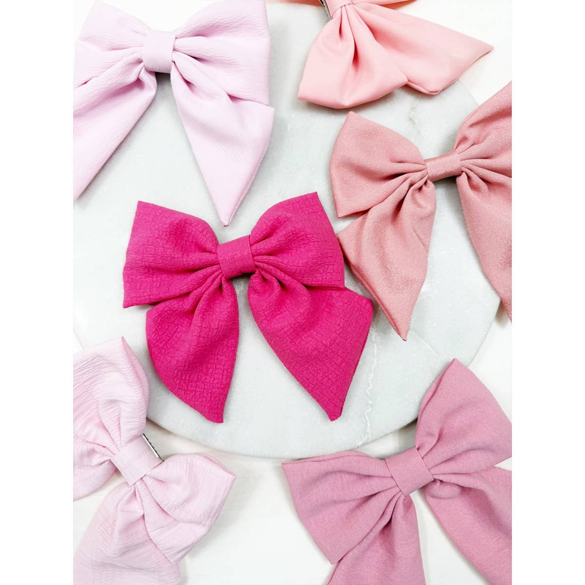 Pink Shade Double Layer Bow Hair Clips