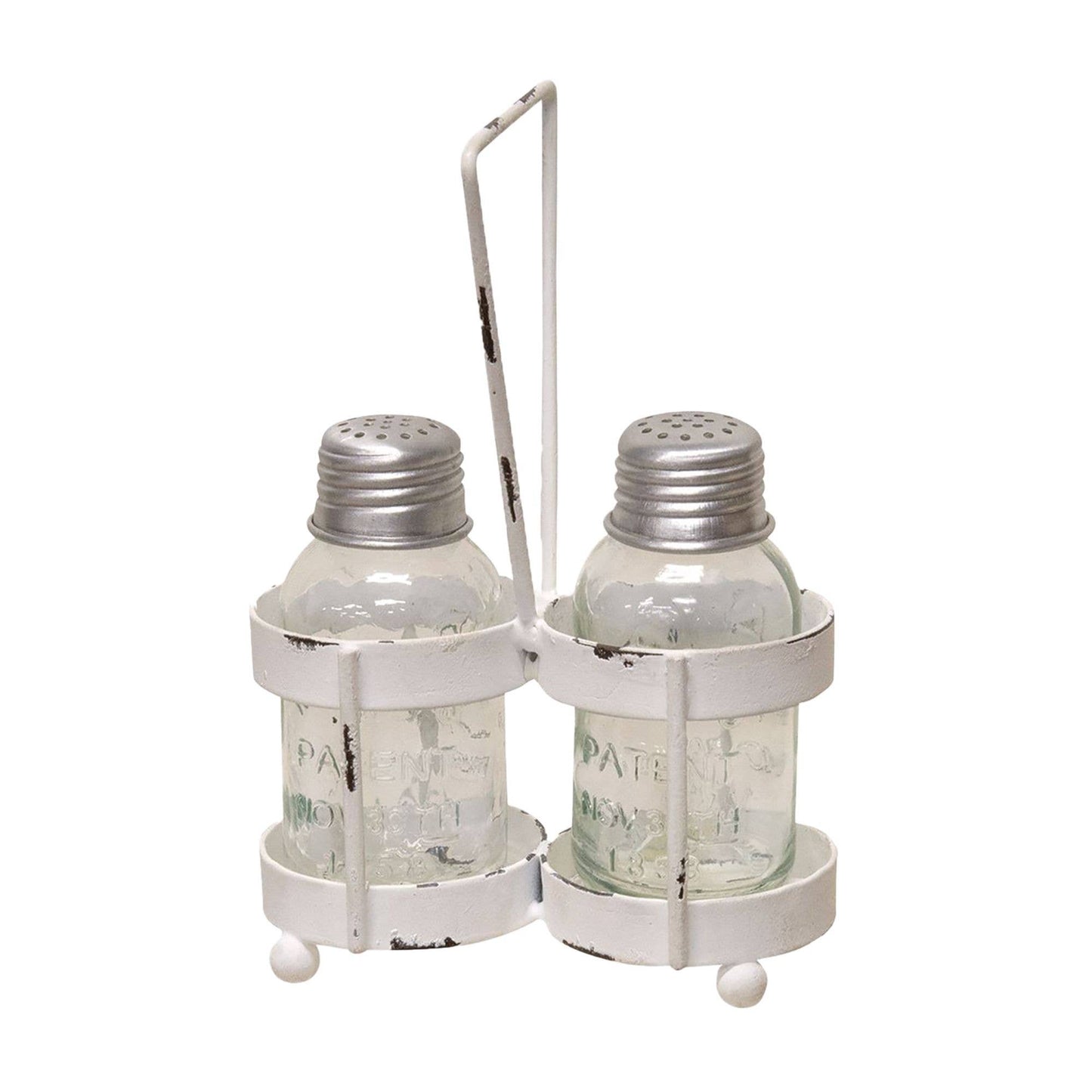 White Wash Salt and Pepper Cady w/Shakers