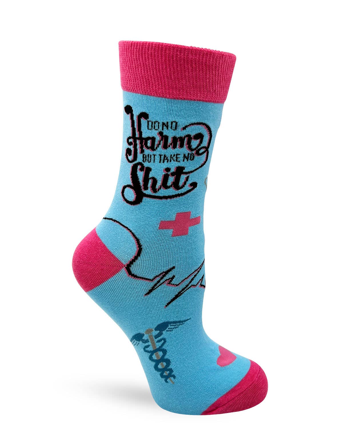 Do No Harm But Take No Shit Women's Crew Socks