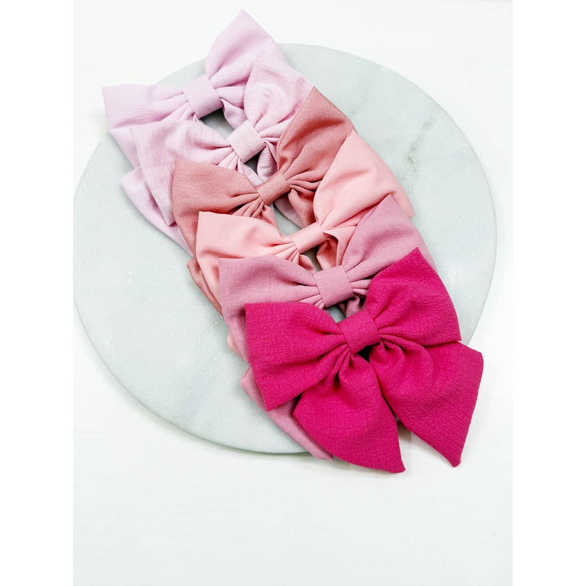 Pink Shade Double Layer Bow Hair Clips
