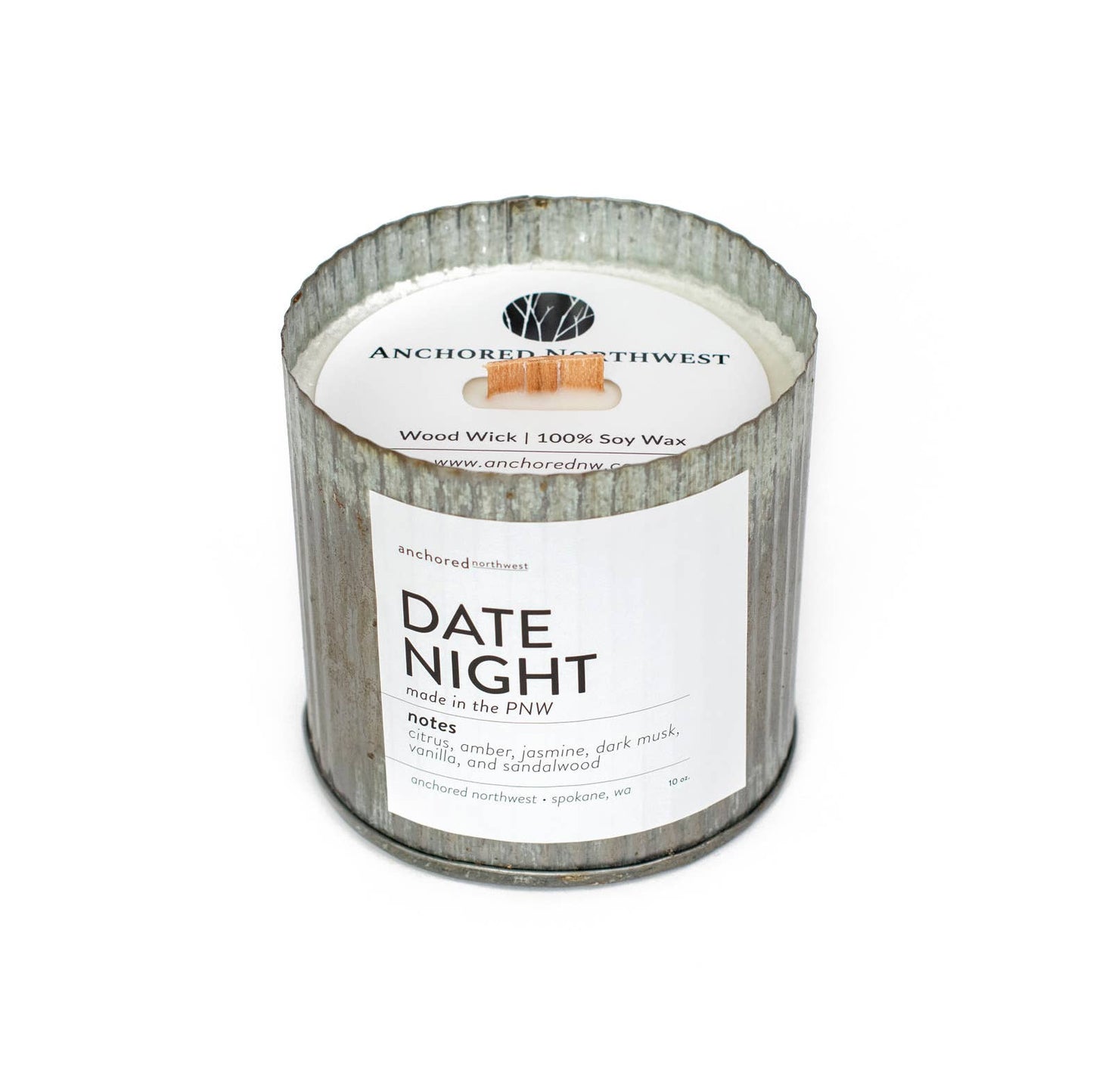 Date Night Valentine's Day Gift Rustic Vintage Farmhouse Wood Wick Candle