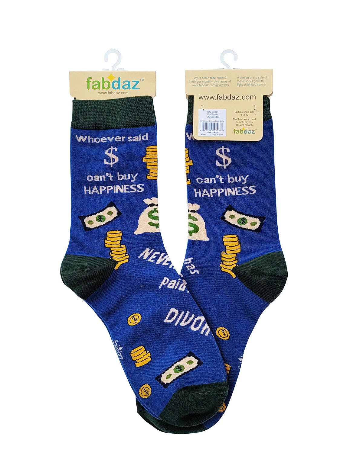Whoever Said Money Can't Buy Happiness Has Never Paid For a Divorce Women's Crew Socks
