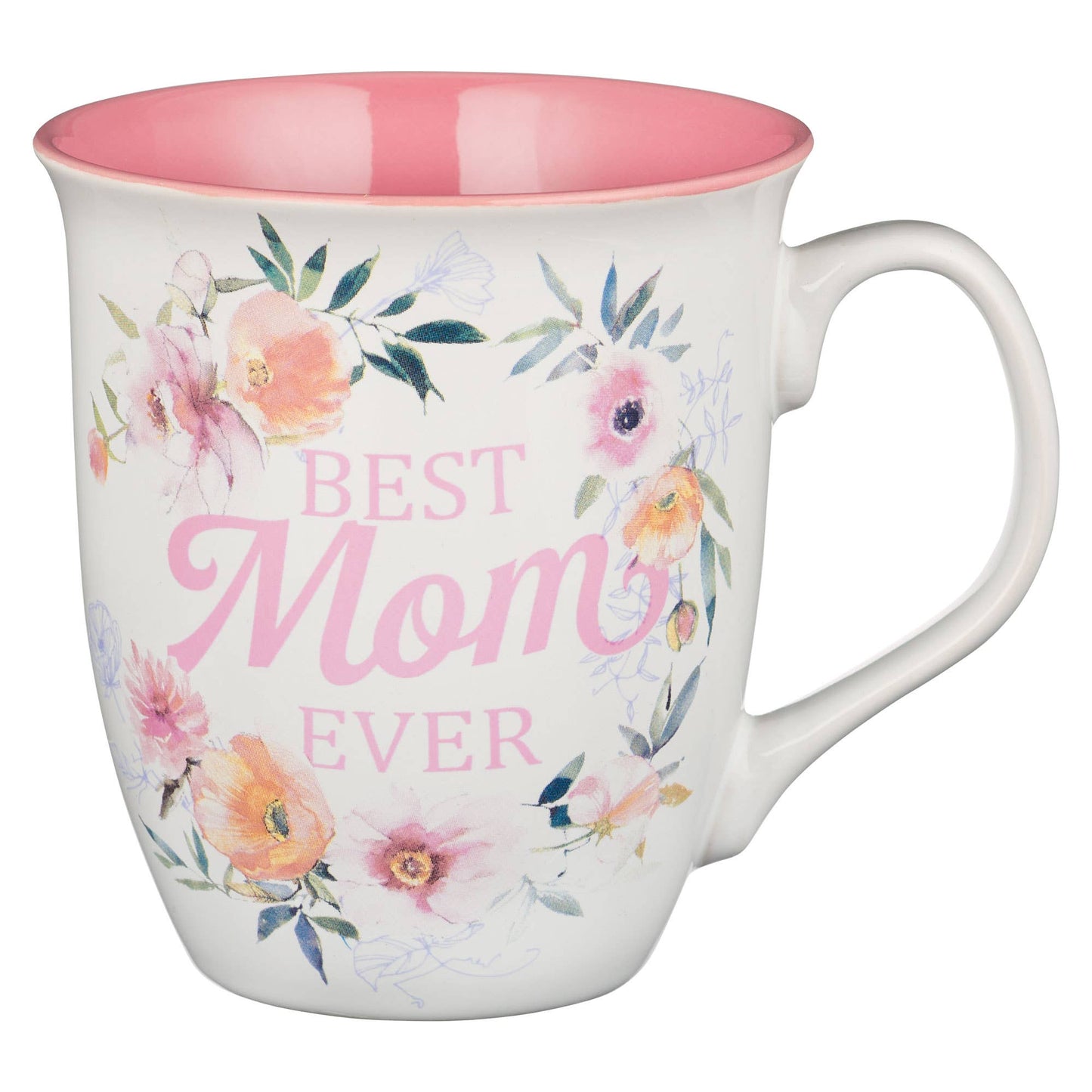 Pink/White Floral Best Mom Ever Num. 6:24 Mug