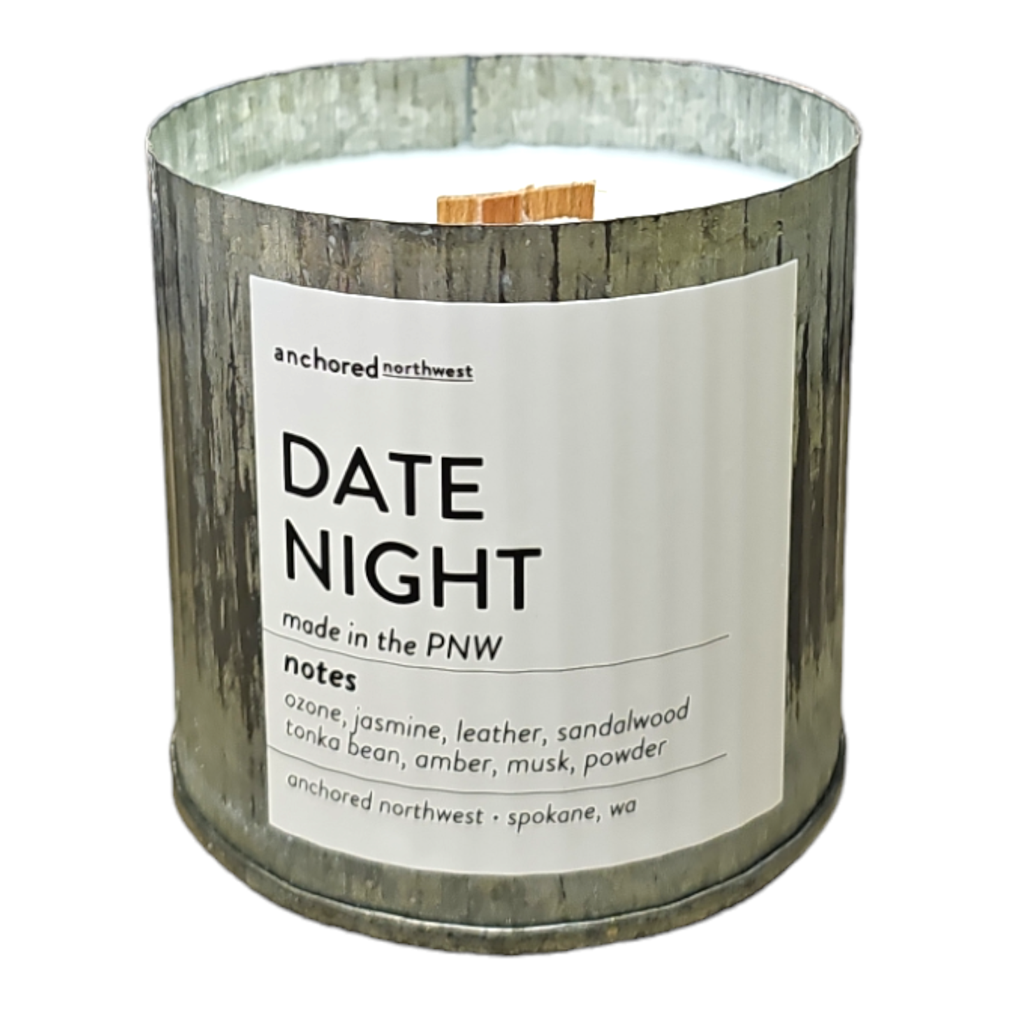 Date Night Valentine's Day Gift Rustic Vintage Farmhouse Wood Wick Candle