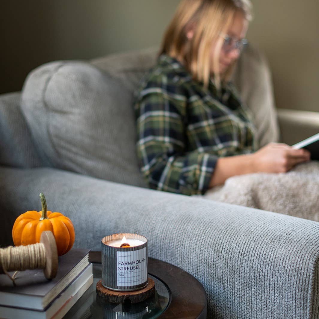 Staycation Rustic Vintage Farmhouse Wood Wick Candle