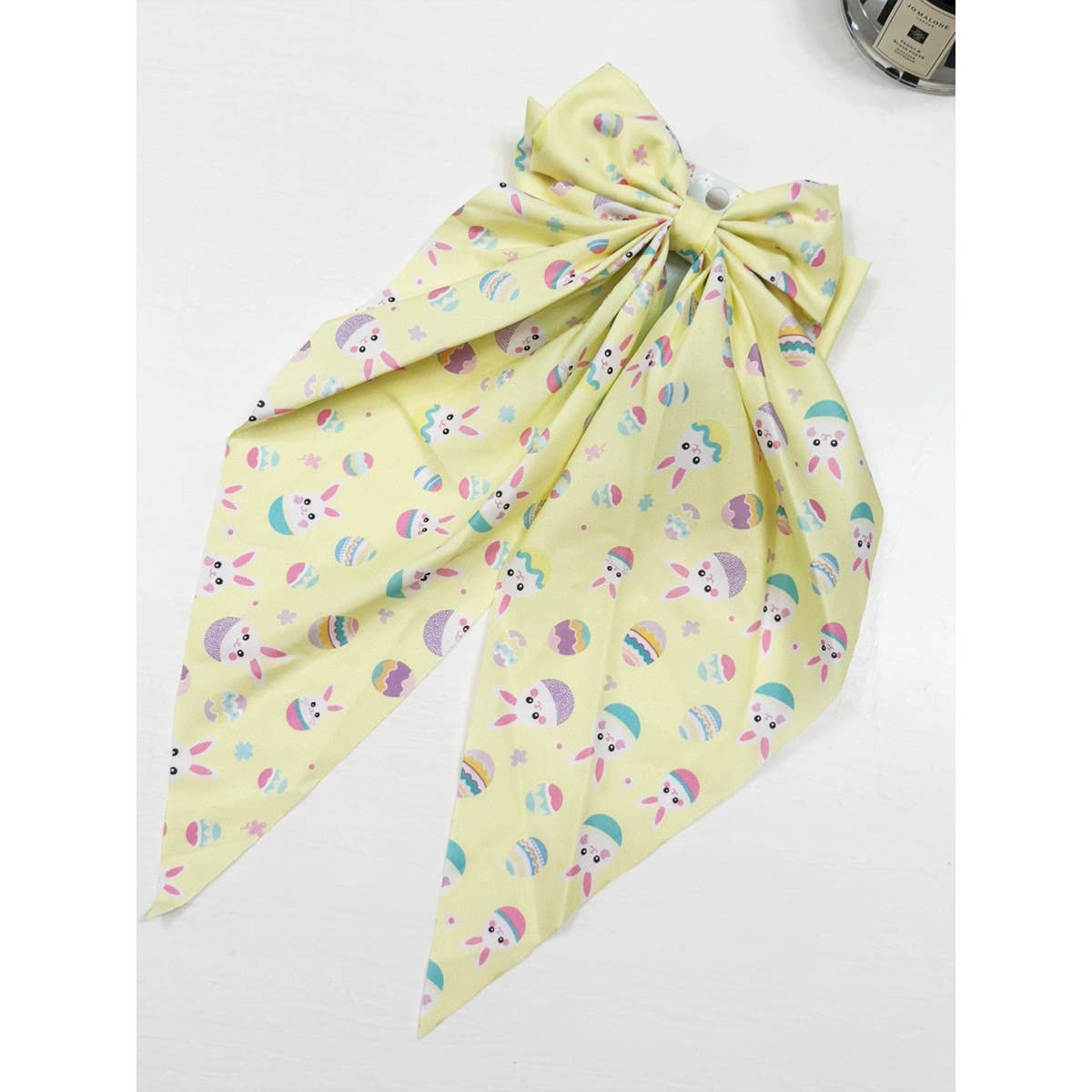 Easter Theme Long Tail Satin Hair Bow Clip