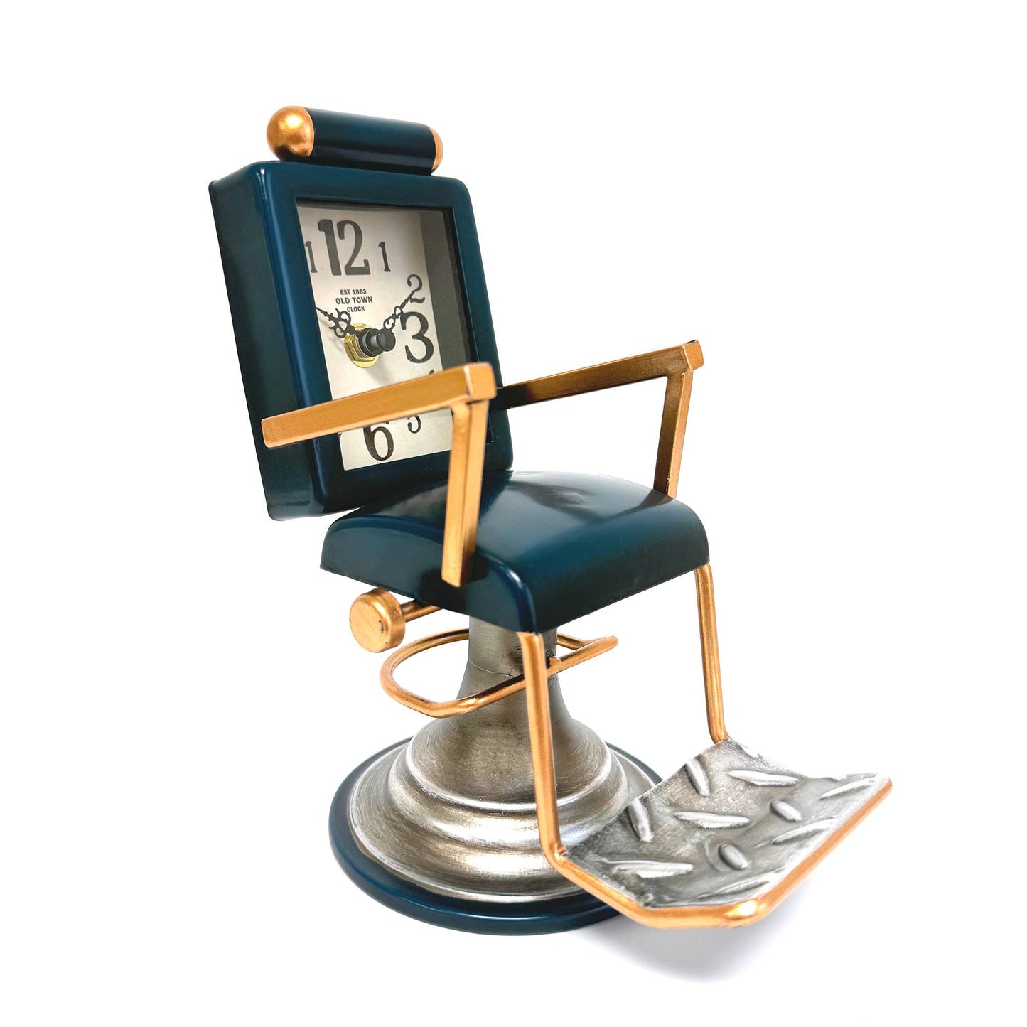 Classic Barber Chair Table Clock-Blue