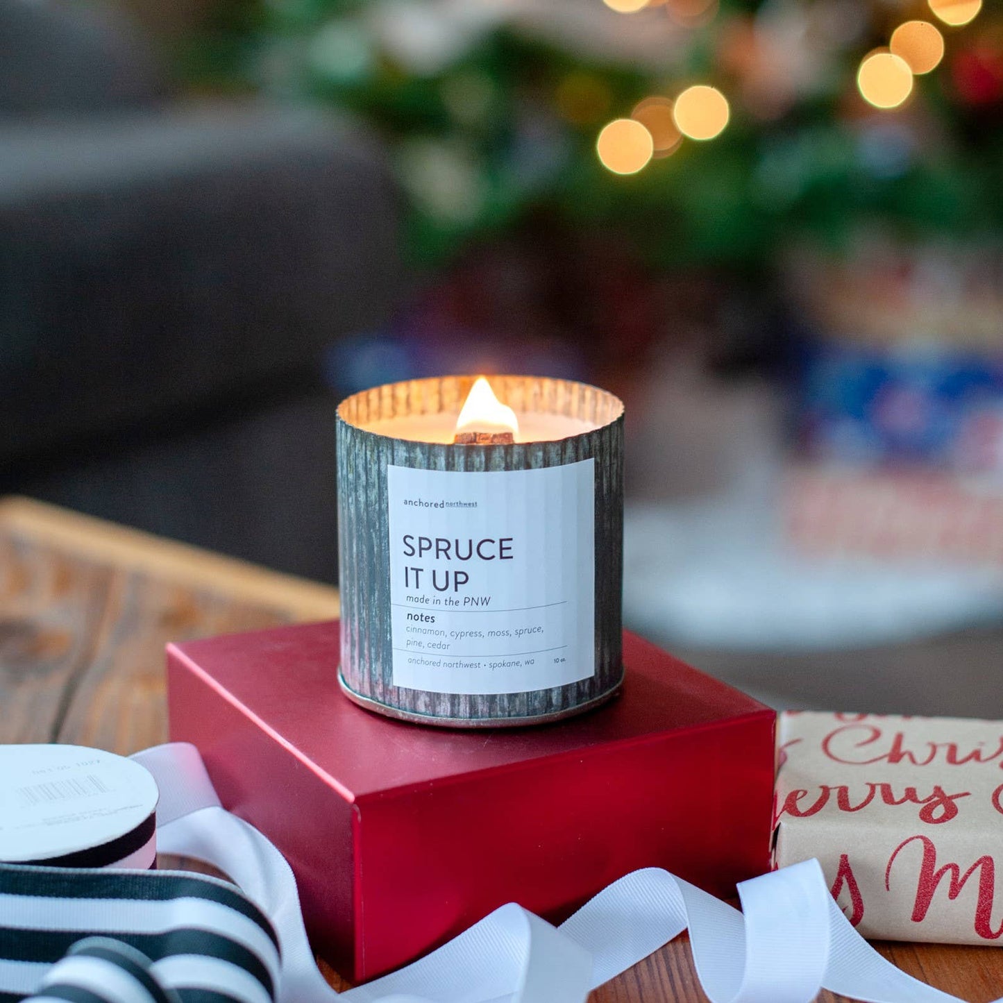 Staycation Rustic Vintage Farmhouse Wood Wick Candle
