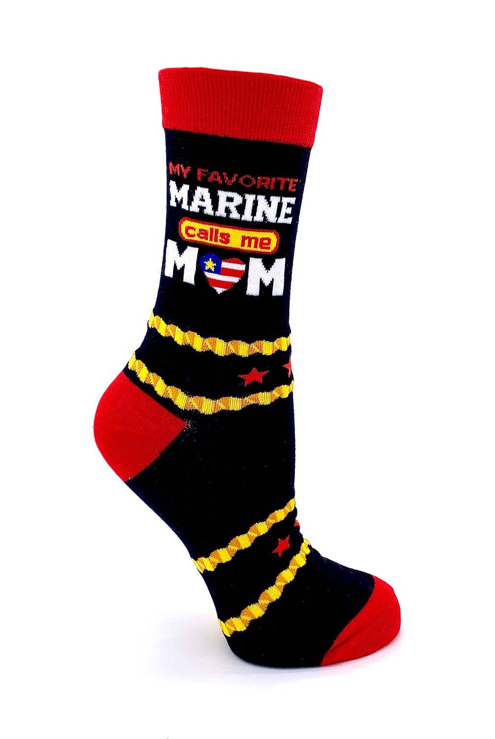My Favorite Marine Calls Me Mom Women's Crew Socks