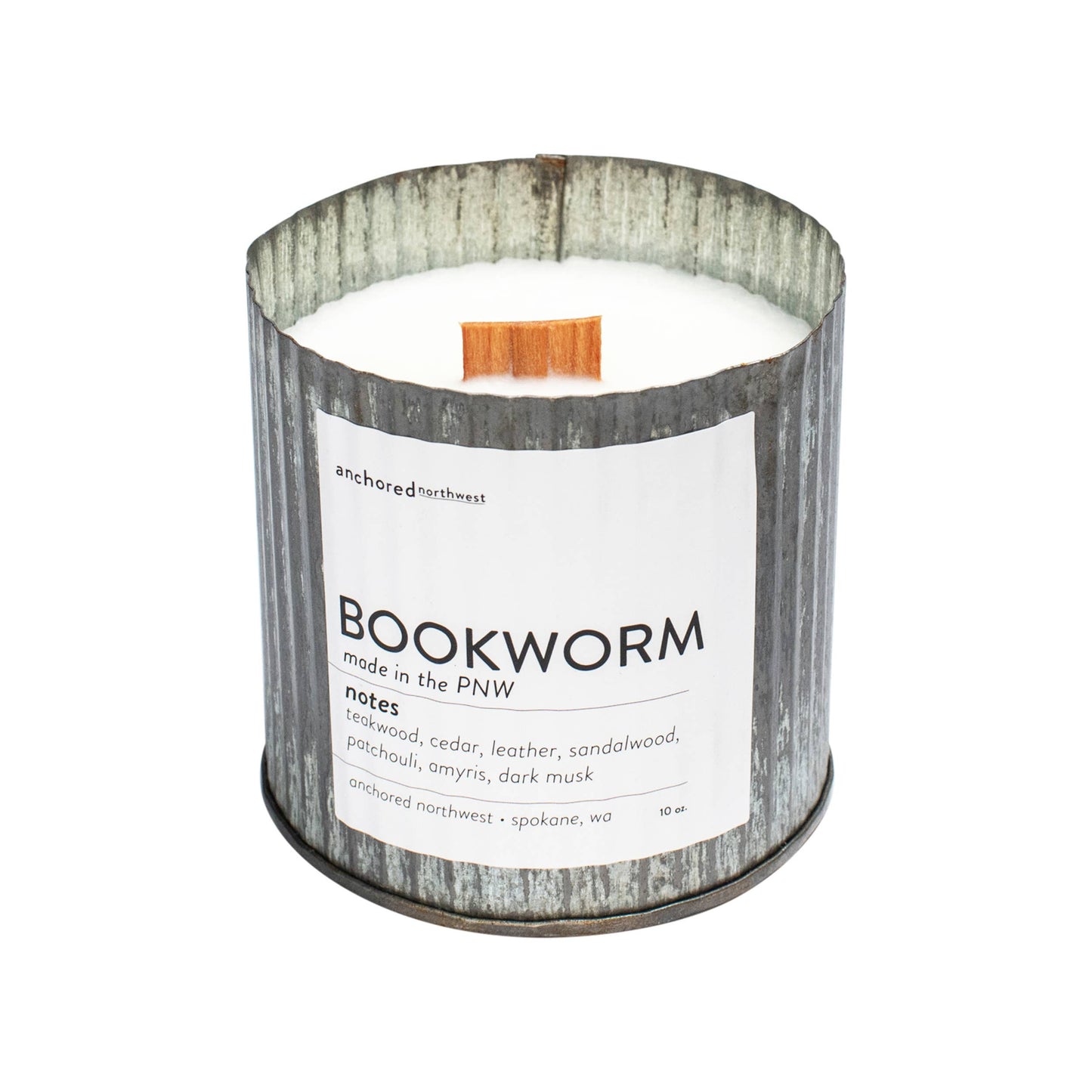 Bookworm Rustic Vintage Farmhouse Wood Wick Candle