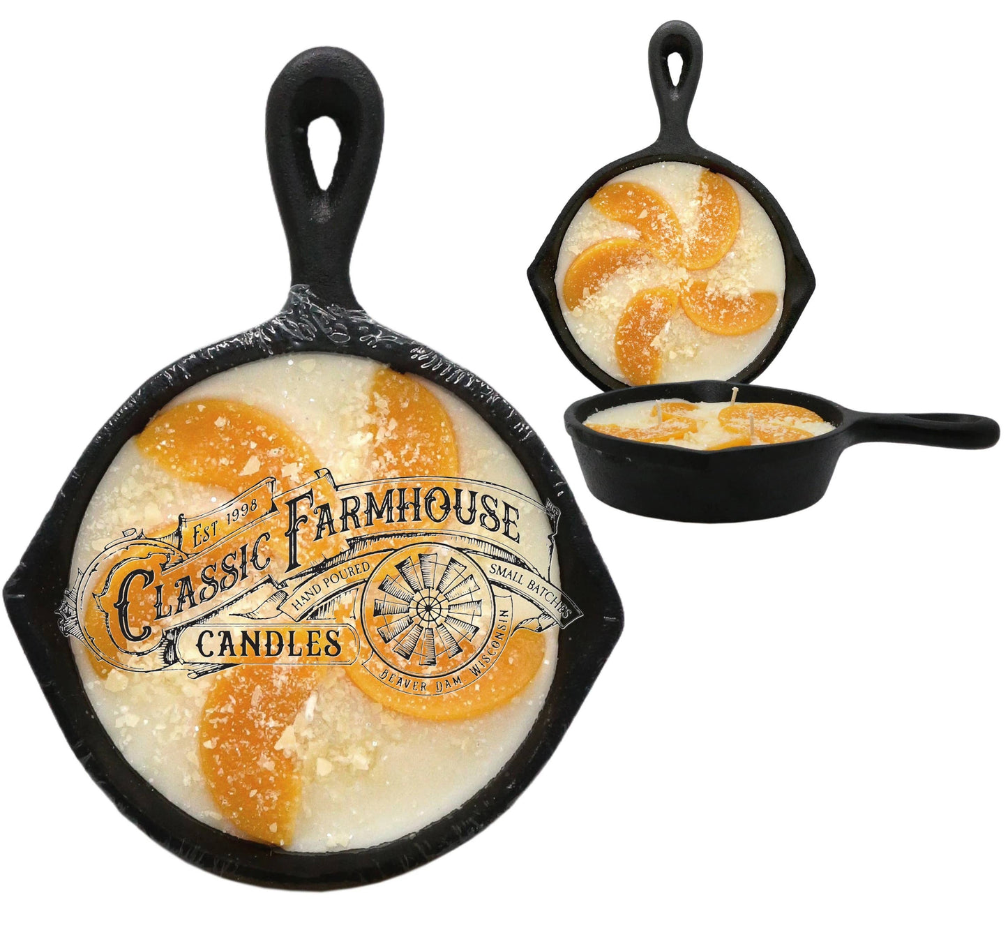 Peach Cobbler 8 oz Cast Iron Pan Candle