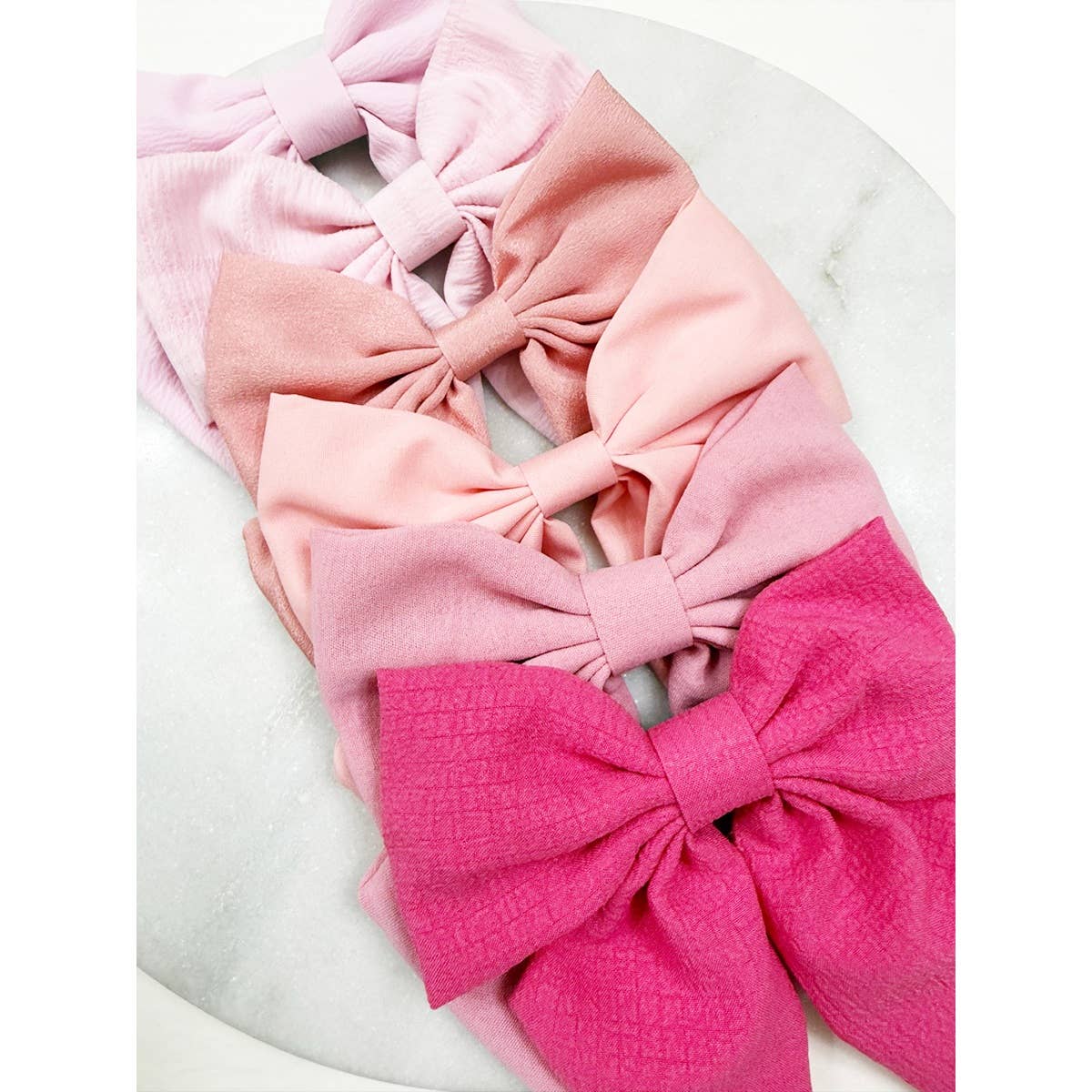 Pink Shade Double Layer Bow Hair Clips