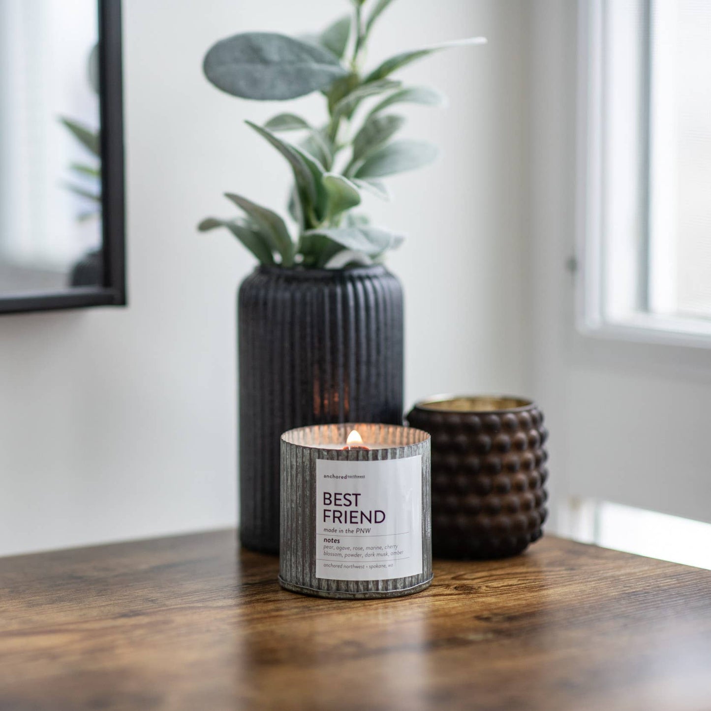 Staycation Rustic Vintage Farmhouse Wood Wick Candle