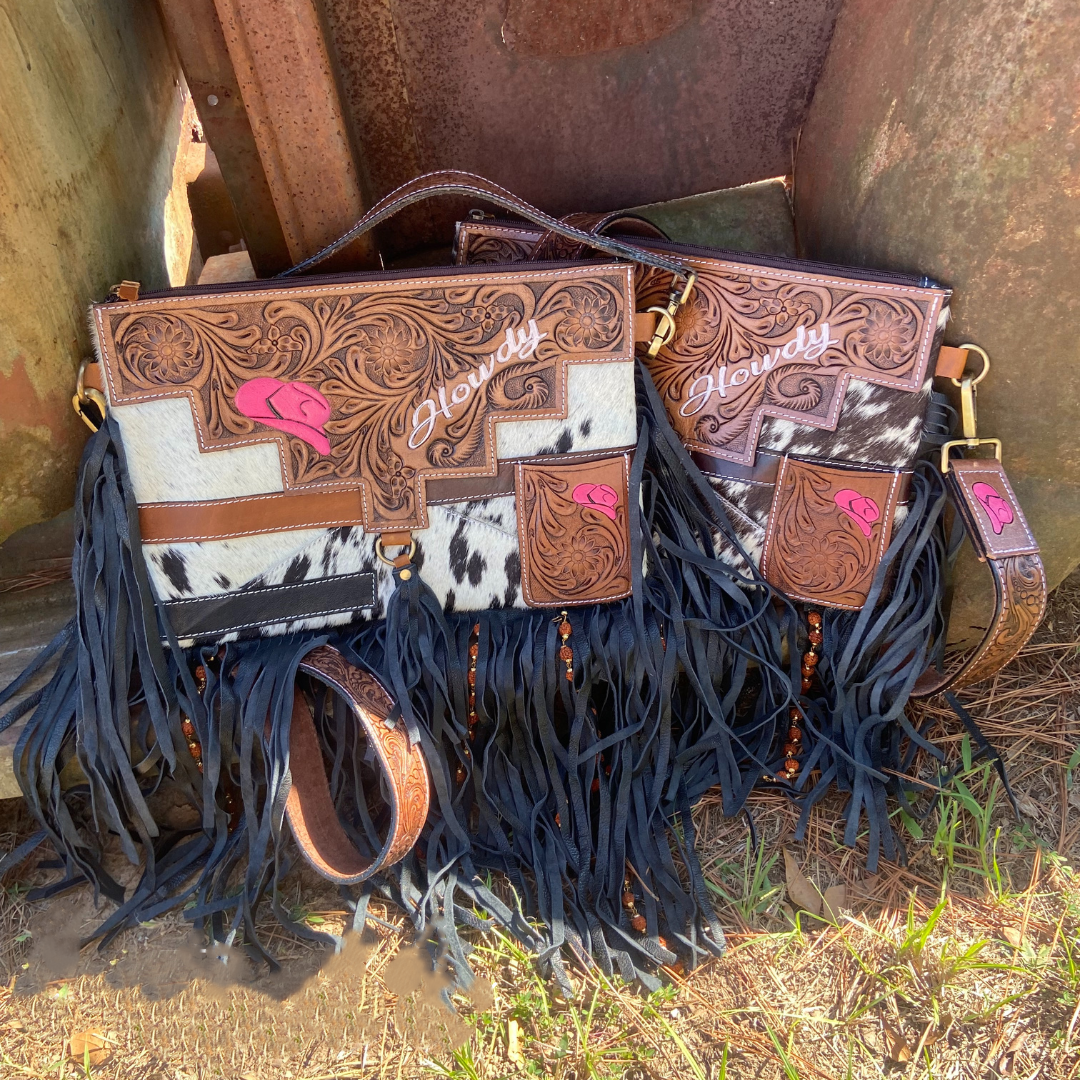 Cowgirl Cowhide Fringe Western Purse