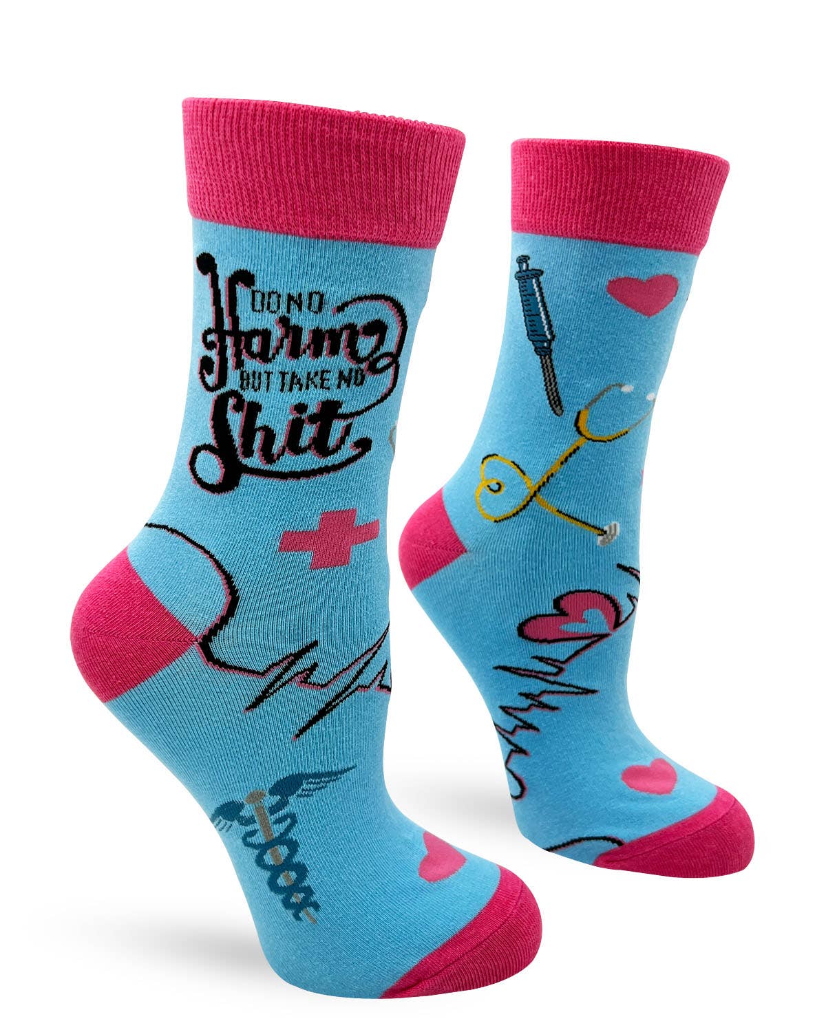 Do No Harm But Take No Shit Women's Crew Socks