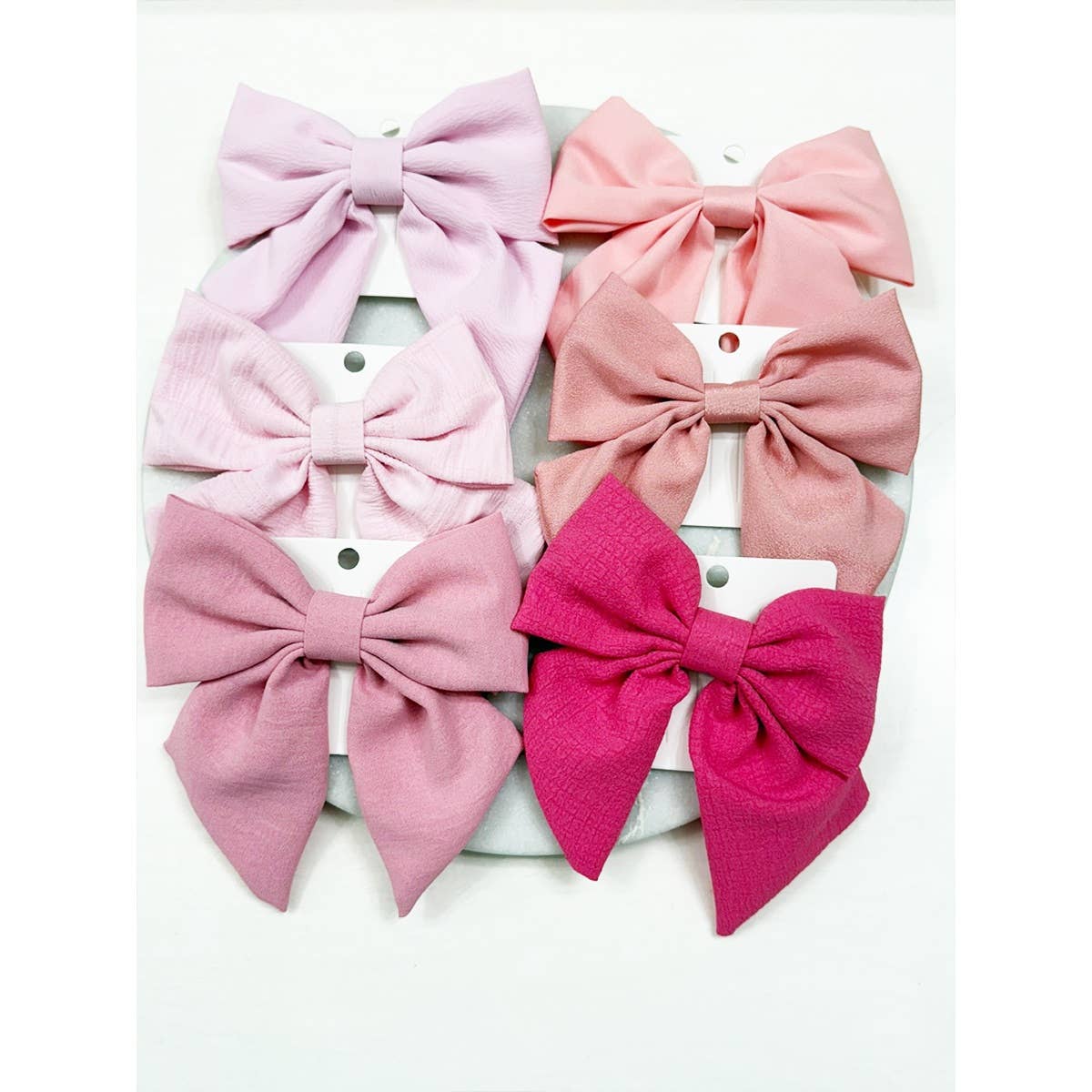 Pink Shade Double Layer Bow Hair Clips