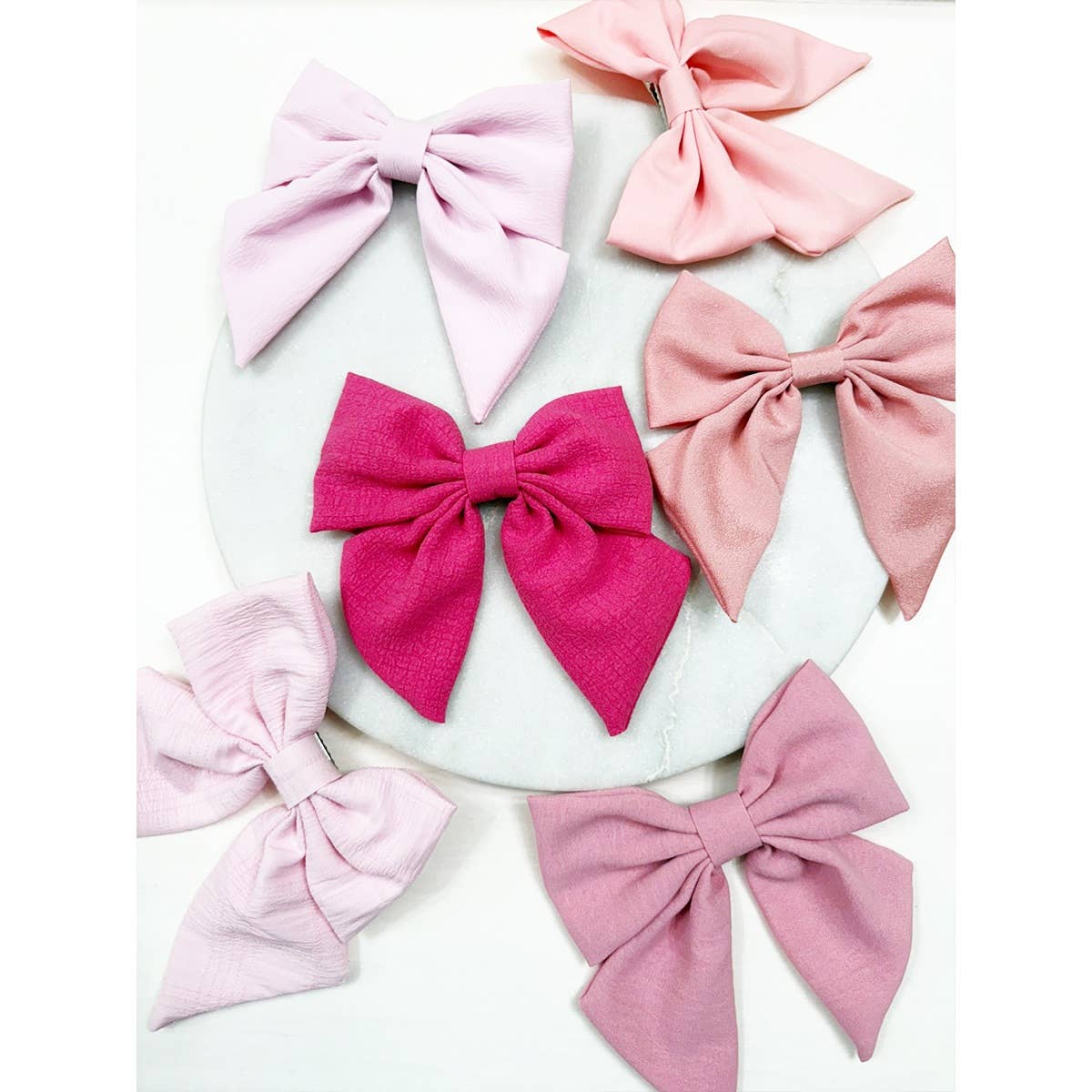 Pink Shade Double Layer Bow Hair Clips