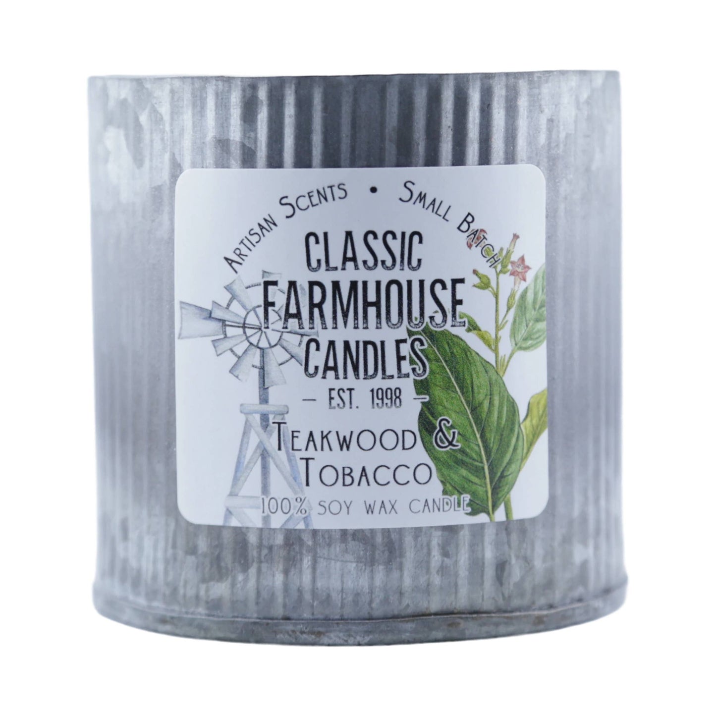 Teakwood & Tobacco Large Tin Soy Candle