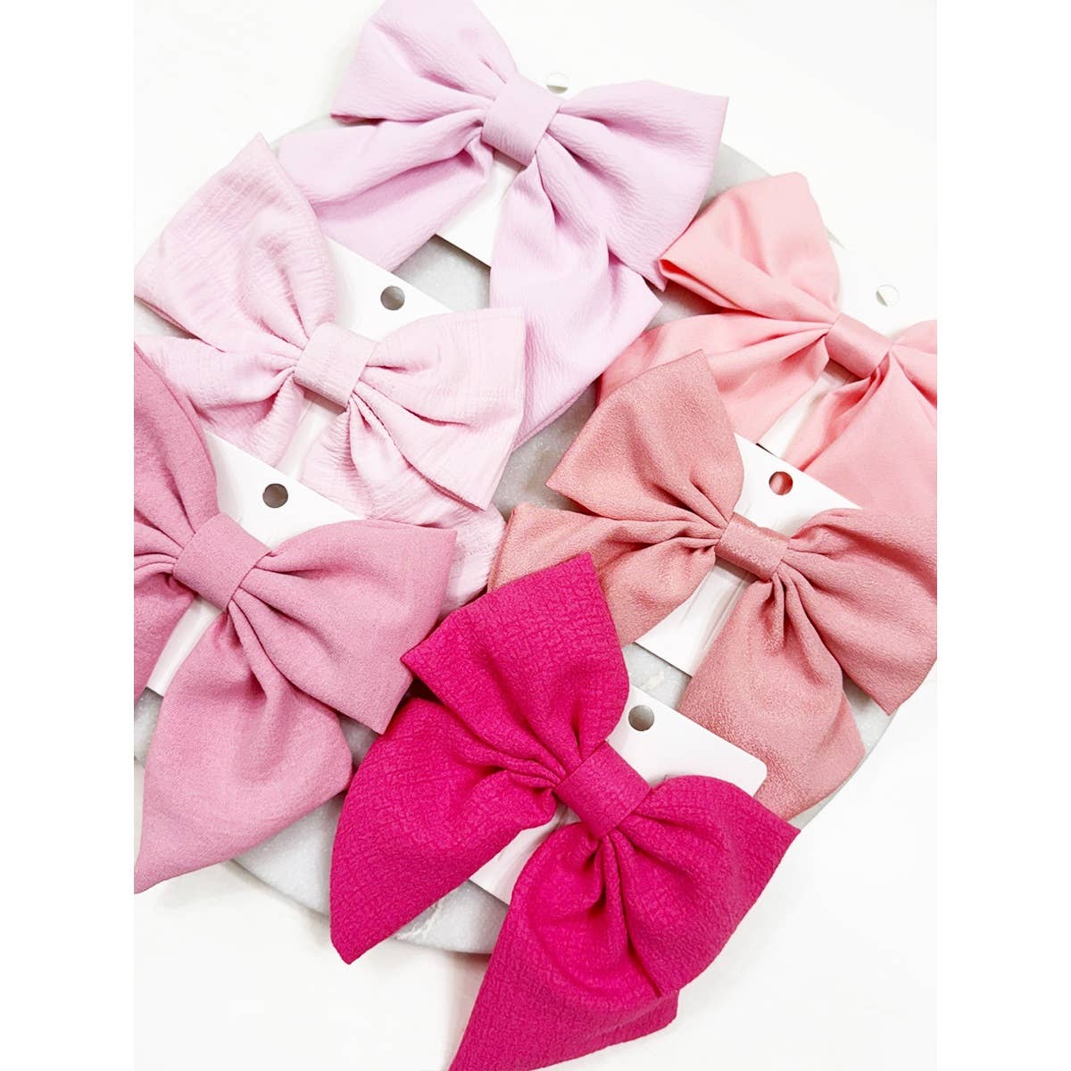 Pink Shade Double Layer Bow Hair Clips