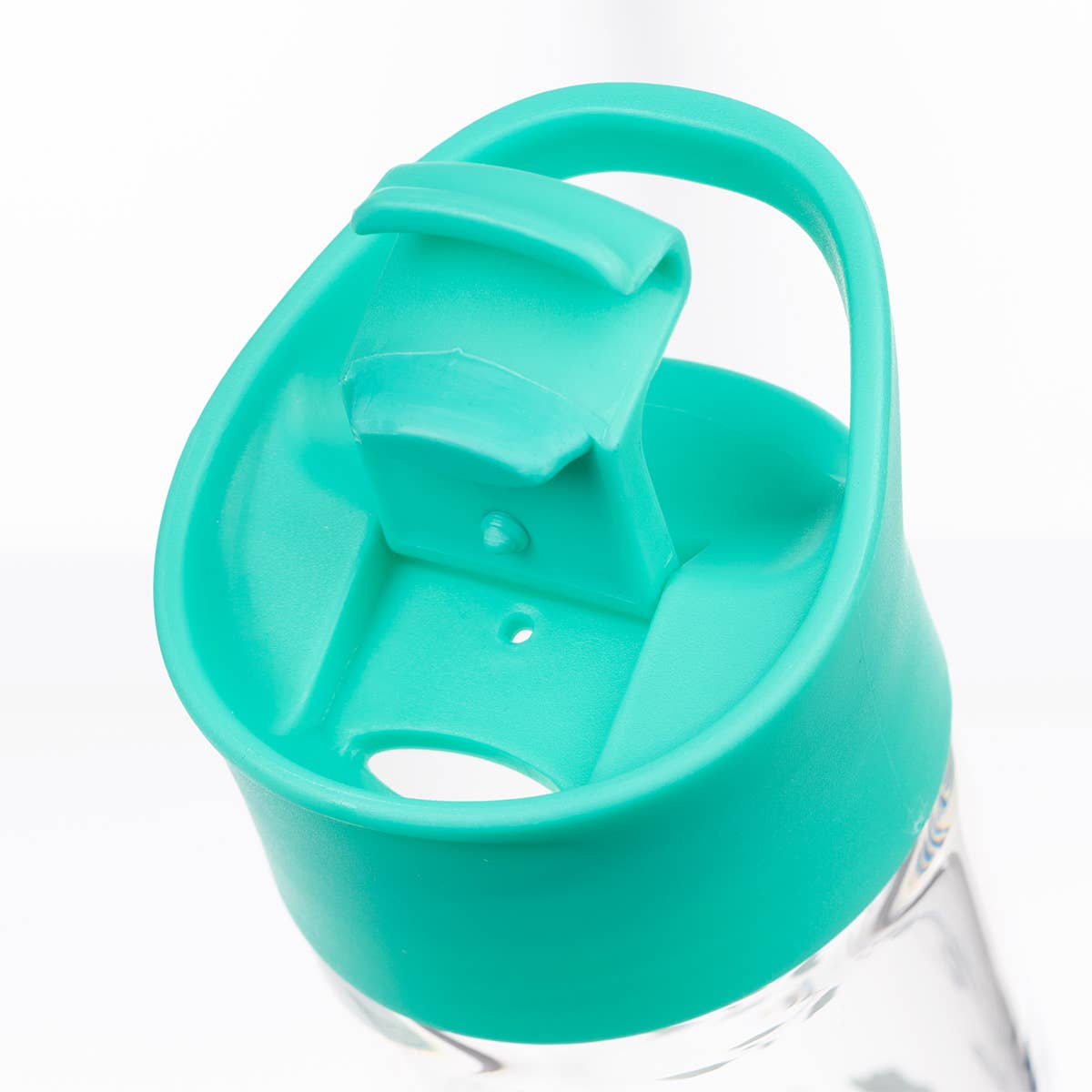 Turquoise Whoever Believes in Him Glass Water Bottle - John