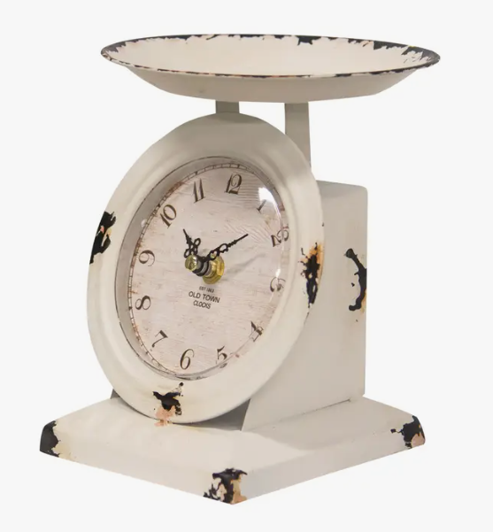 Farmhouse White Old Town Scale Clock