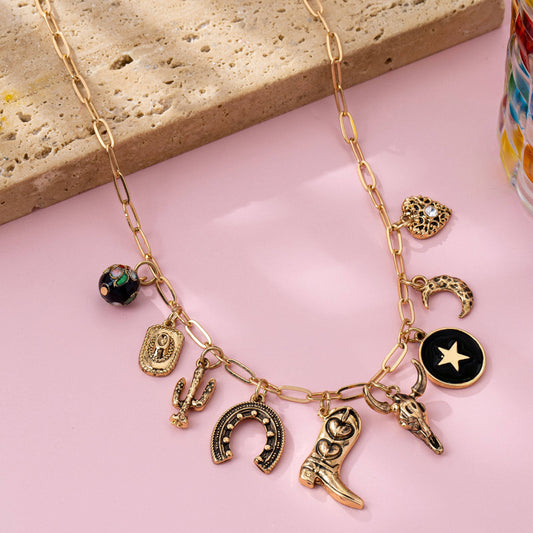 Western Charm Necklace - Boot cross heart | 80N92762
