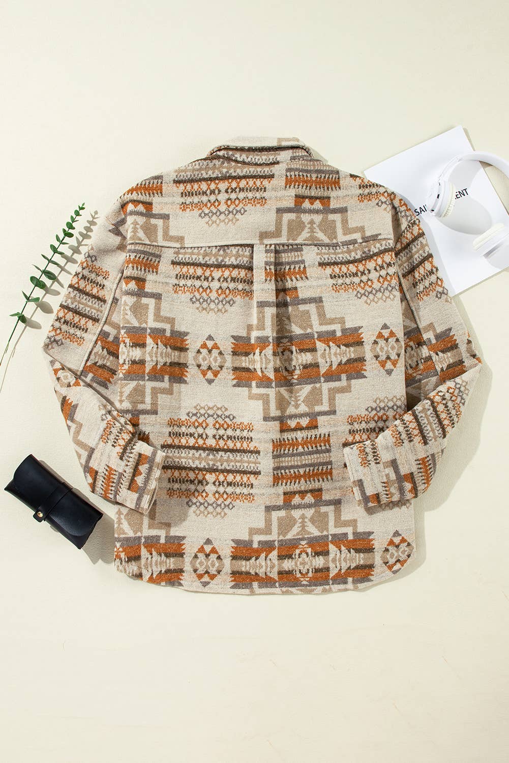 Plus Size Western Geometric Pattern Jacket