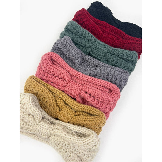 Solid Knit Winter Bow Headband