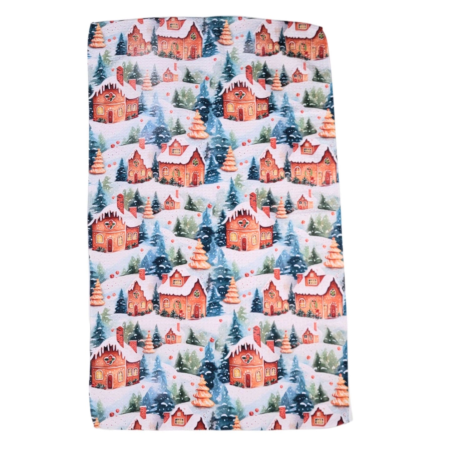 Gingerbread House Christmas Tea Towels With Hanging Loop