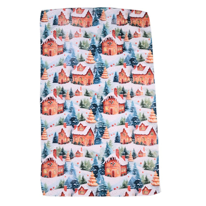Gingerbread House Christmas Tea Towels With Hanging Loop