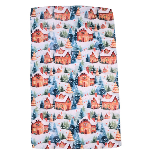 Gingerbread House Christmas Tea Towels With Hanging Loop