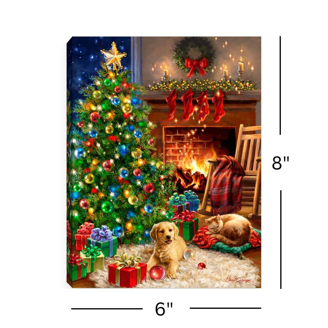 Cozy Christmas 8x6 Lighted Tabletop Canvas