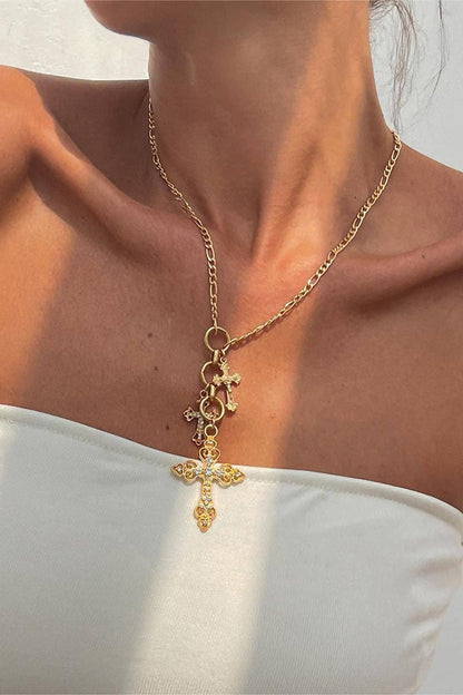 Crystal Charm Pendant Necklace