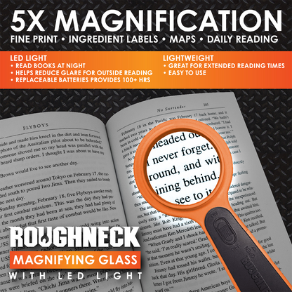 Roughneck Magnifying Glass with LED Light