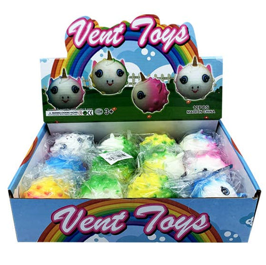 Vent Toys Uni Bear Squishy 12 CT Counter Display