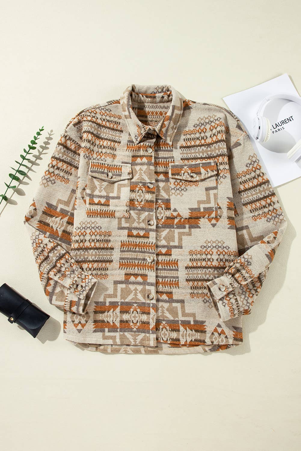 Plus Size Western Geometric Pattern Jacket