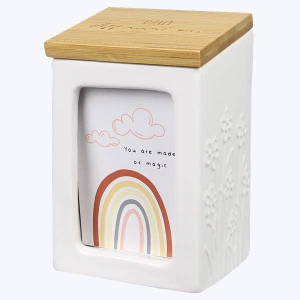 Ceramic Positive Affirmation Box With 50 Inspiration Cards