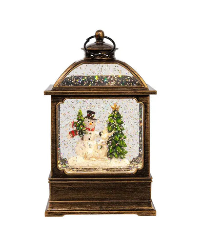 6.54" Battery Operated LED Snowman Water Lantern