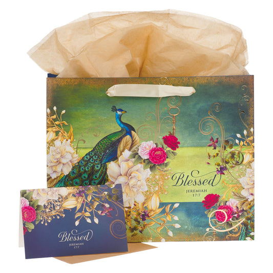 Gift Bag w/ Card LG Landscape Blessed Jer. 17:7