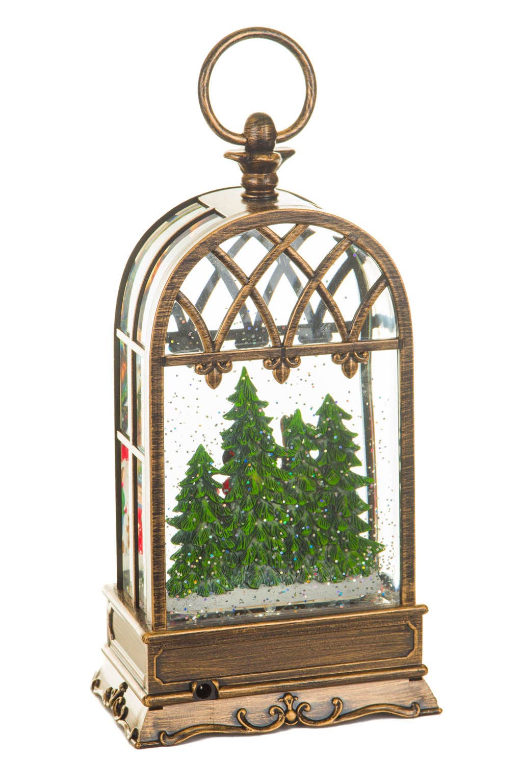 Brass LED Birdcage Snow Globe with Snowman