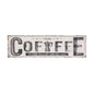 Coffee White Distressed Metal Sign