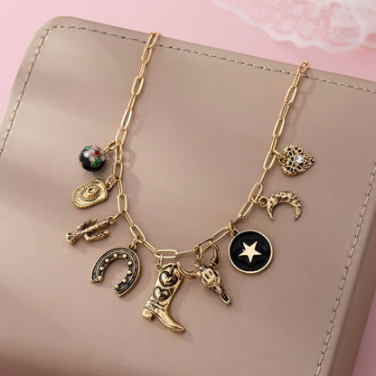 Western Charm Necklace - Boot cross heart | 80N92762