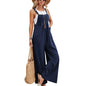 Solid Color Casual Bib Trousers