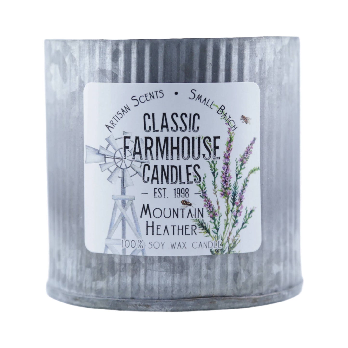 Mountain Heather Large Tin Soy Candle