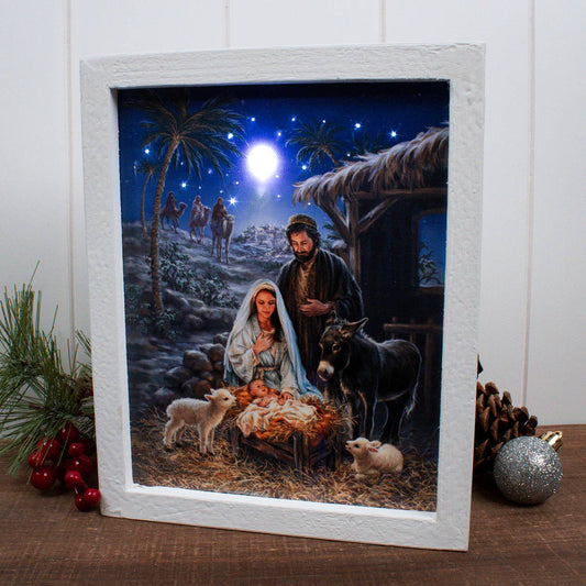 A Savior is Born Lighted Shadow Box